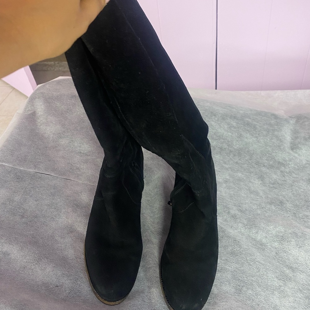 Fendi black suede knee boots 37